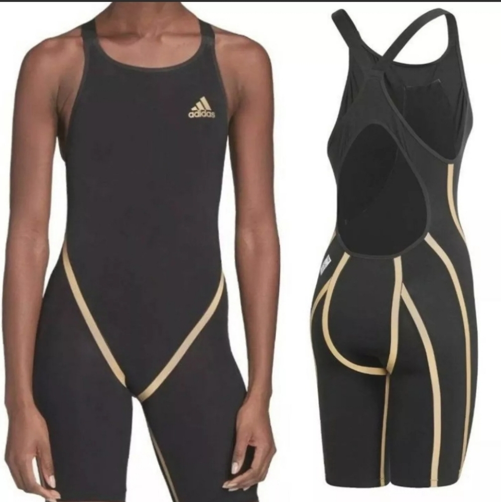 adidas Black and Gold Women's Swim One Piece